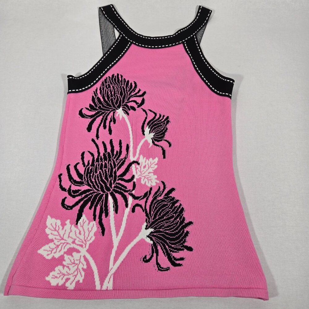 Y2K Vintage CACHE Cottagecore Pink Halter Strappy Slinky Knit Tank Top Size M. - Picture 4 of 17